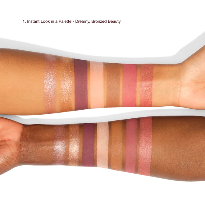 Arm_swatches_with_labels_of_INSTANT_LOOK_IN_A_PALETTE_-_Dreamy__Bronzed_Beauty