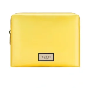 Gucci Yellow Cosmetic Pouch New Satin