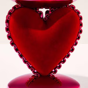 Bath & Body Works Ruffled Heart Cushion Pedestal 3-Wick Candle Holder