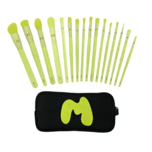 Made by Mitchell 16 Piece Makeup Brush Set & Brush Pouch