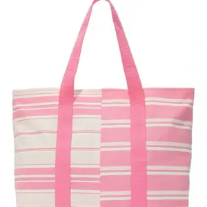 Victoria's Secret Stripe Pink Canvas Tote Bag